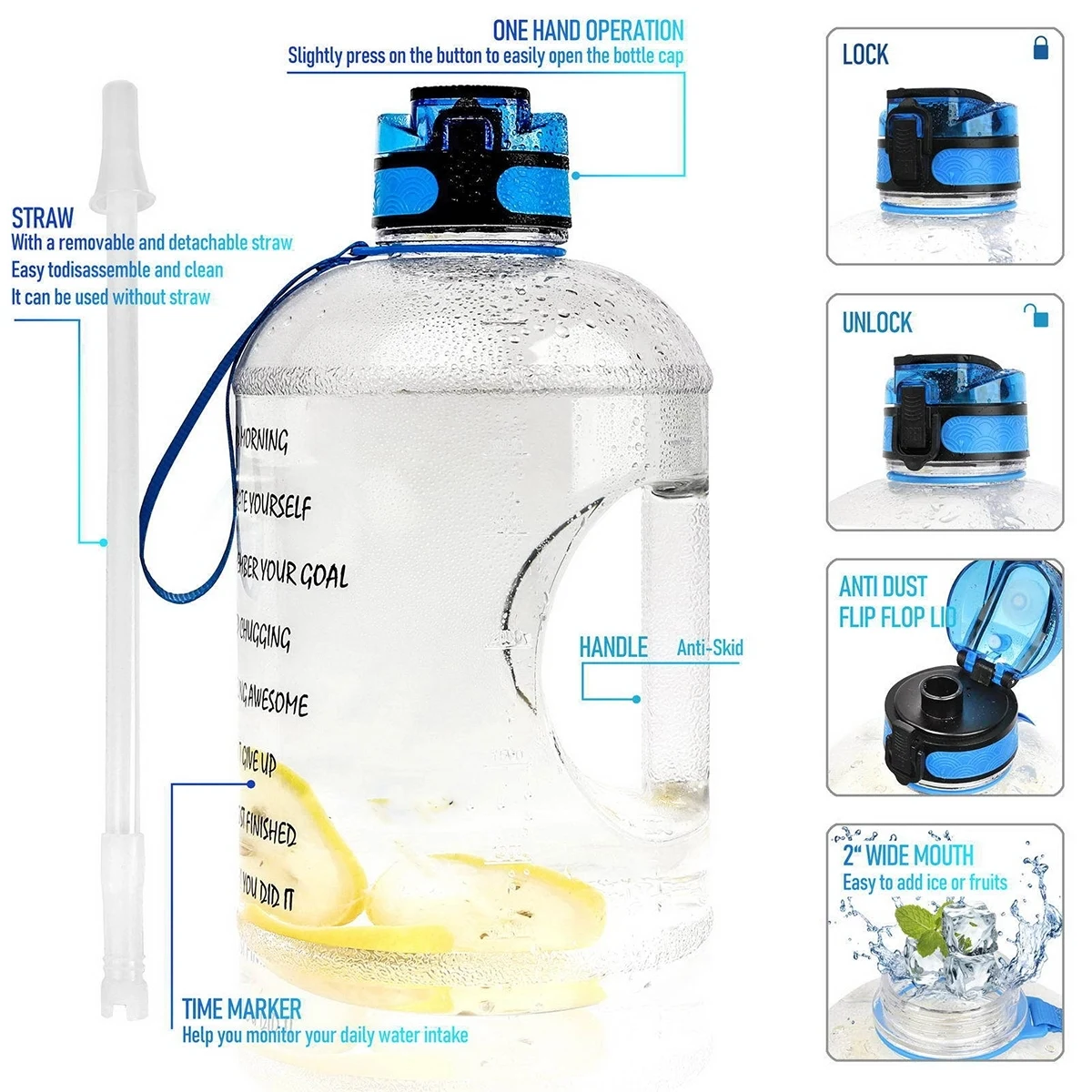 128oz GYM Gallon Water Jug 1