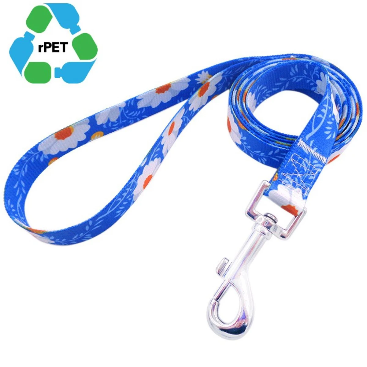 5/8"W x 72"L rPET Eco-friendly Sublimation Pet Leash w/ Metal Carabiner 1
