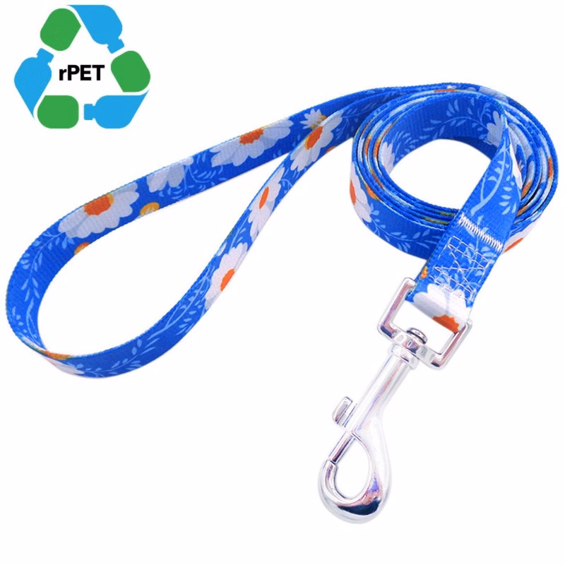5/8"W x 72"L rPET Eco-friendly Sublimation Pet Leash w/ Metal Carabiner
