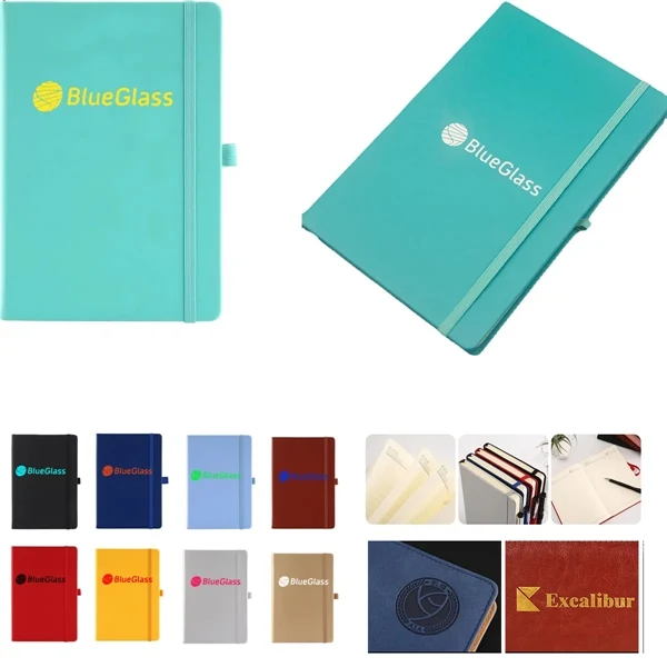 Custom 8" x 5" Soft Touch PVC Journal with Elastic Closure — Professional Notebook Promo 1