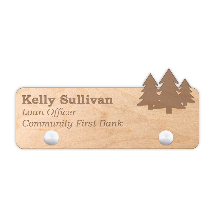 USA Made Eco-Friendly Custom Shape/Size Wood Nameplate or Sign (16-20 Sq. Inches) 1