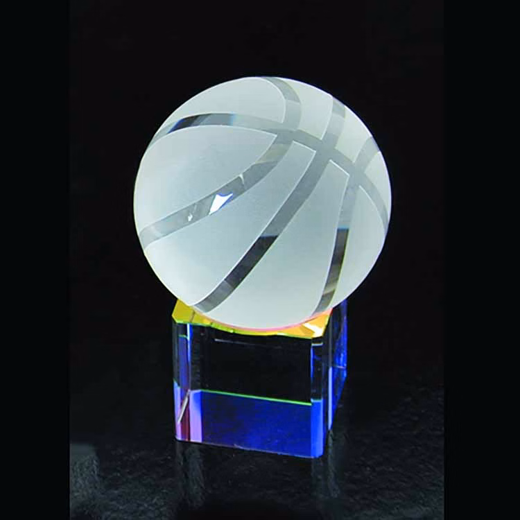 Crystal Basketball Desktop Gift Set - Medium
