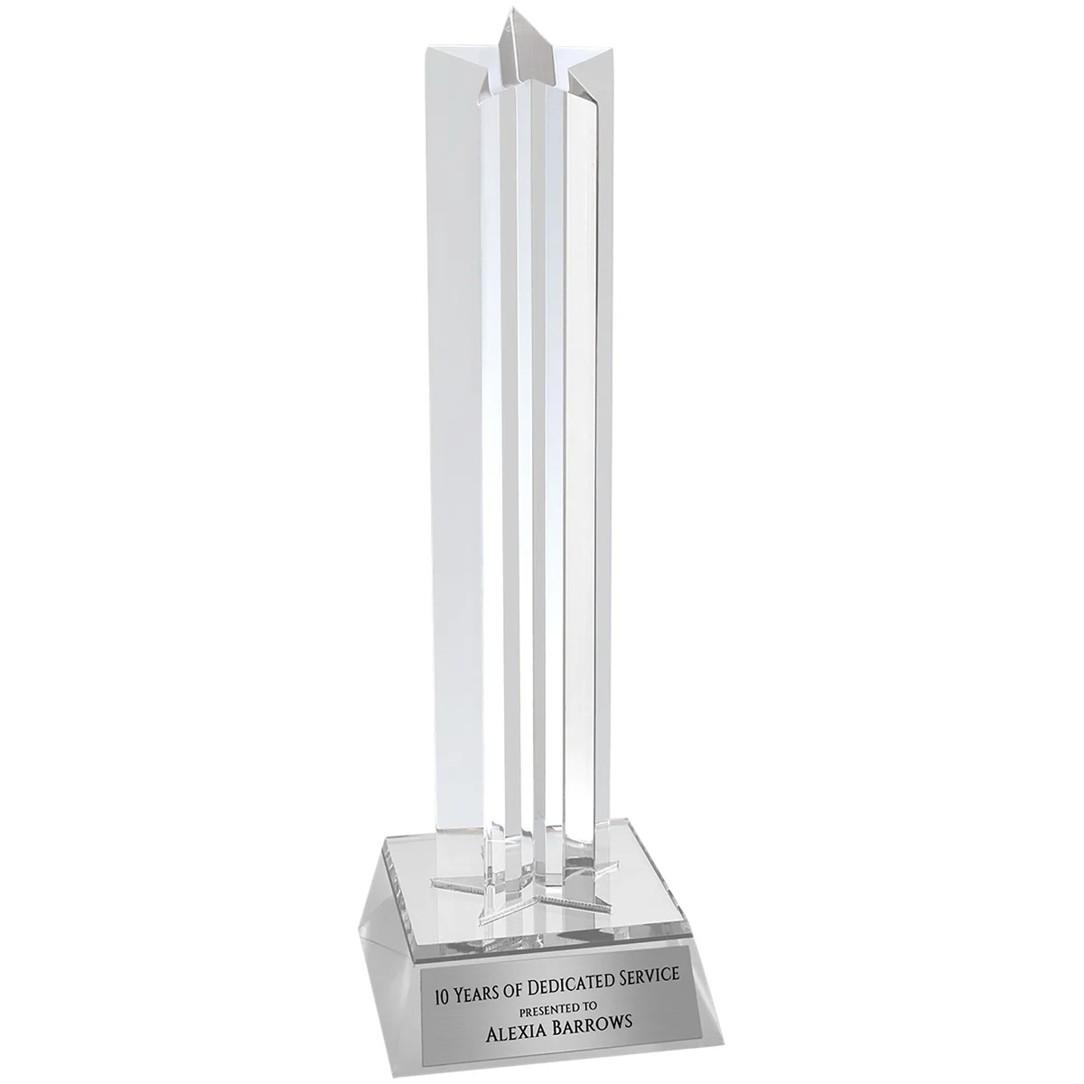 8.5" Silver Star Column Acrylic Award 1
