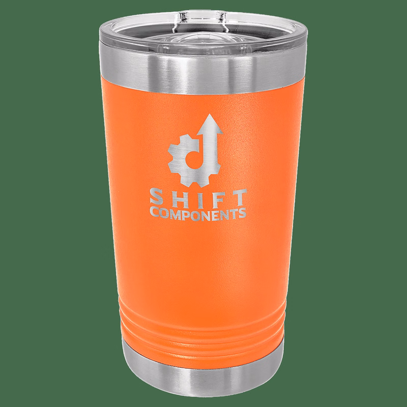 16 oz. Orange Laser Engraved Polar Camel Pint Tumbler w/Slider Lid