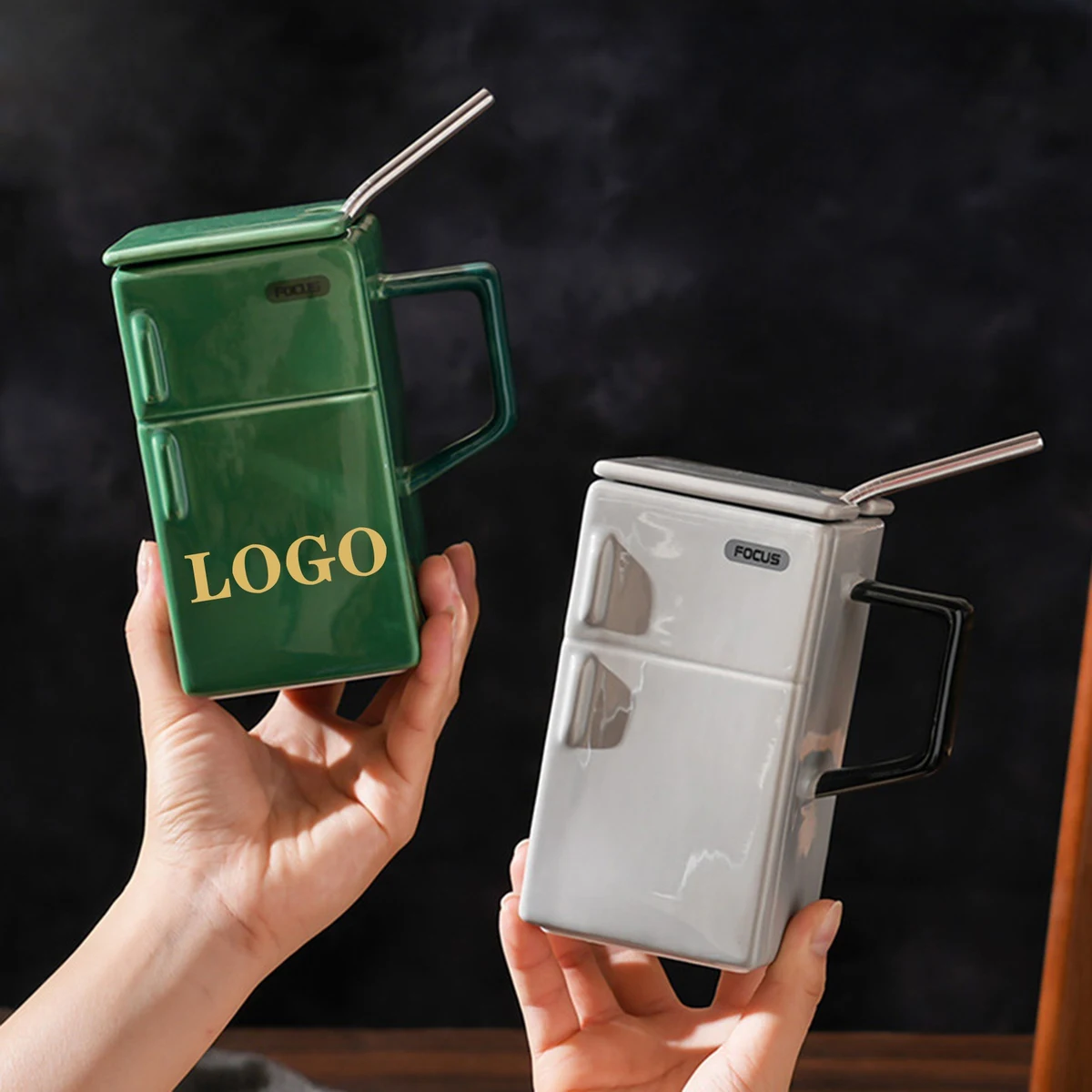 Refrigerator Office Couple Gift Coffee Mugs 1
