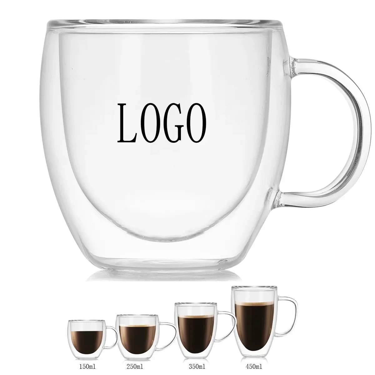 8.4oz Double Wall Glass Coffe Cup 1