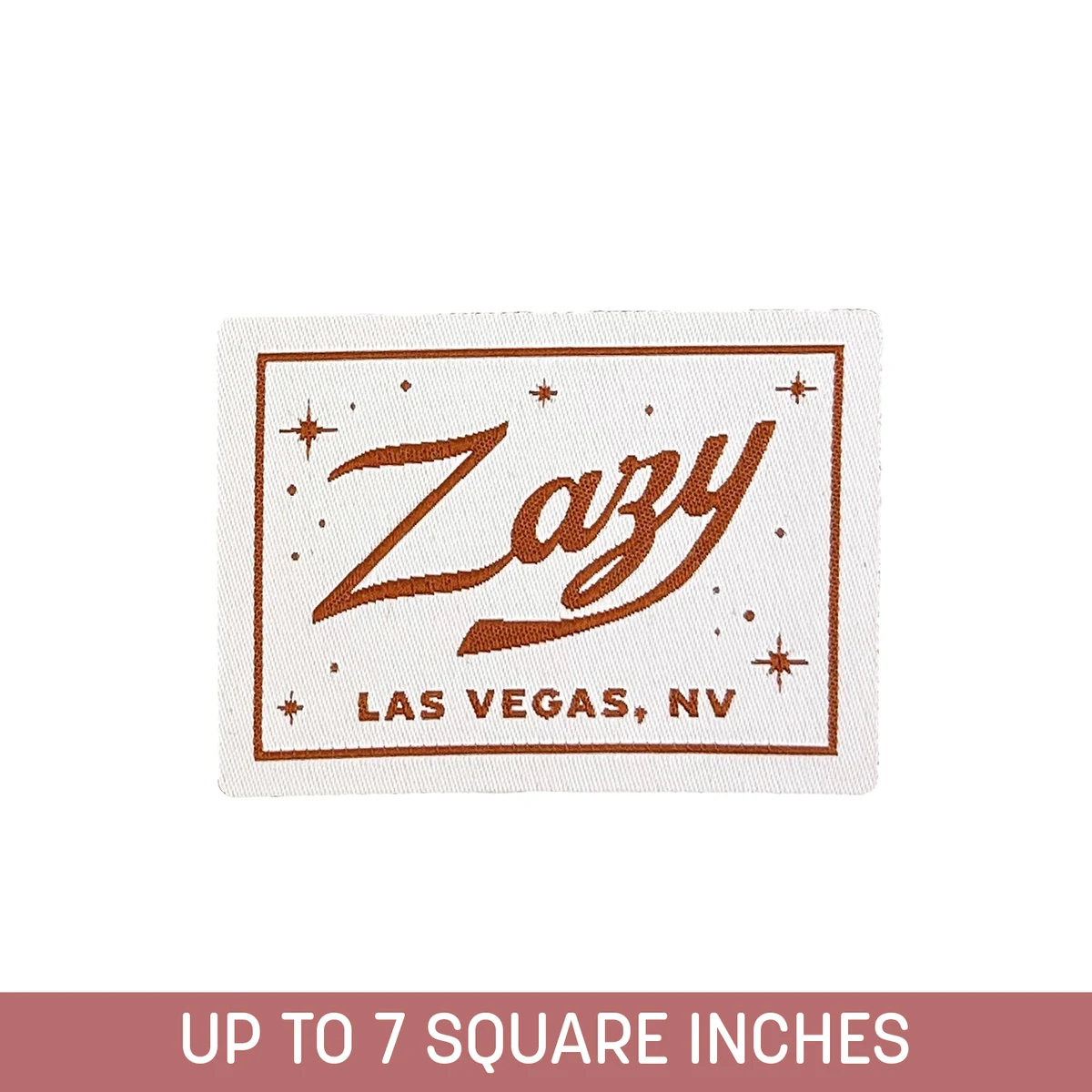 Woven Label Up To 7 Sq. Inches w/ Embroidery Backing (2-ply) 1