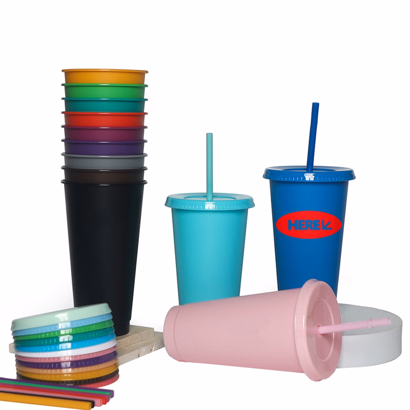 Durable Plastic Straw Stadium Drinking Cup