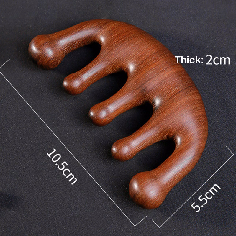 Green Sandalwood Five-tooth Meridians Massage Comb