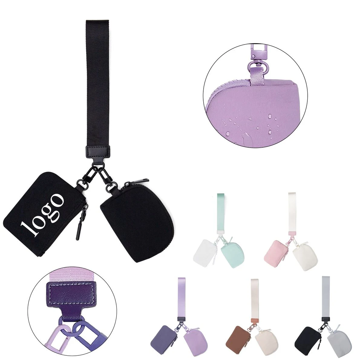 Lightweight Dual Compartment Wristlet Pouch 1