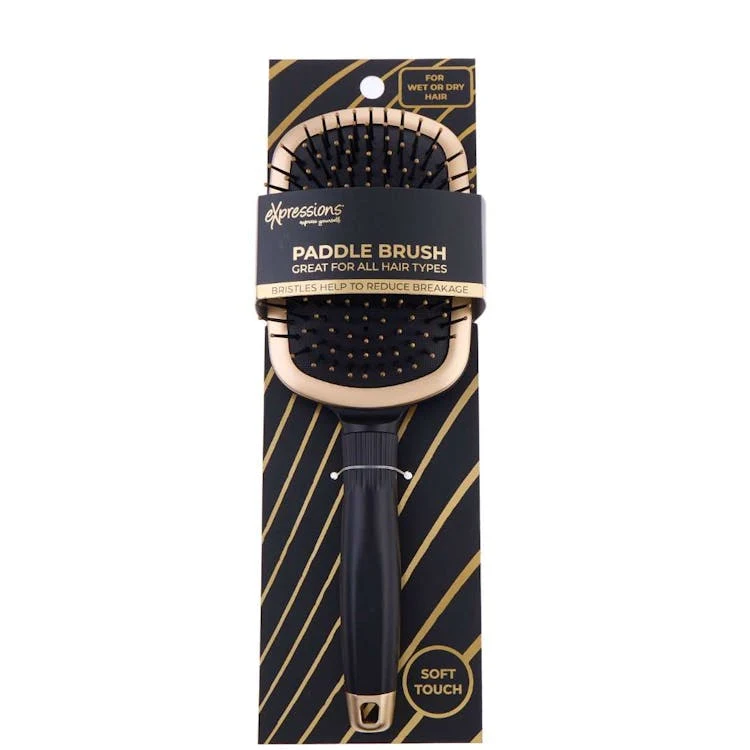 Paddle Hairbrush Gold and Black 1