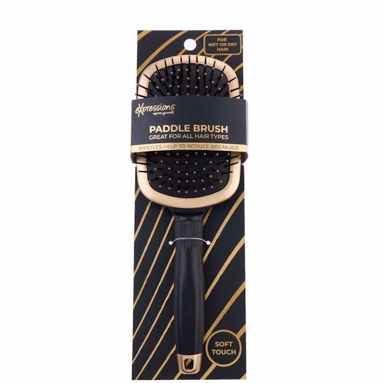 Paddle Hairbrush Gold and Black