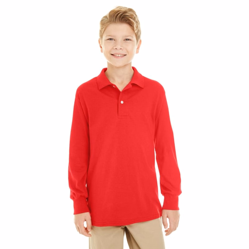 Jerzees Youth SpotShield™ Long-Sleeve Jersey Polo