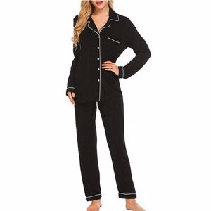 Women's Pajama Sets Long Sleeve Button Down Sleepwear