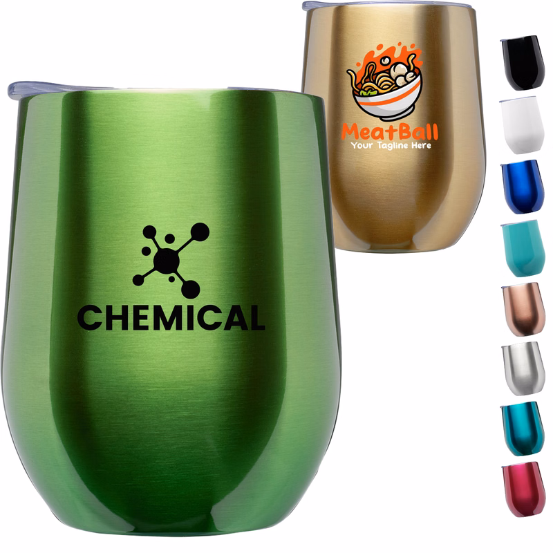 11 oz. Double Wall Largo Stemless Glass W/ Lid