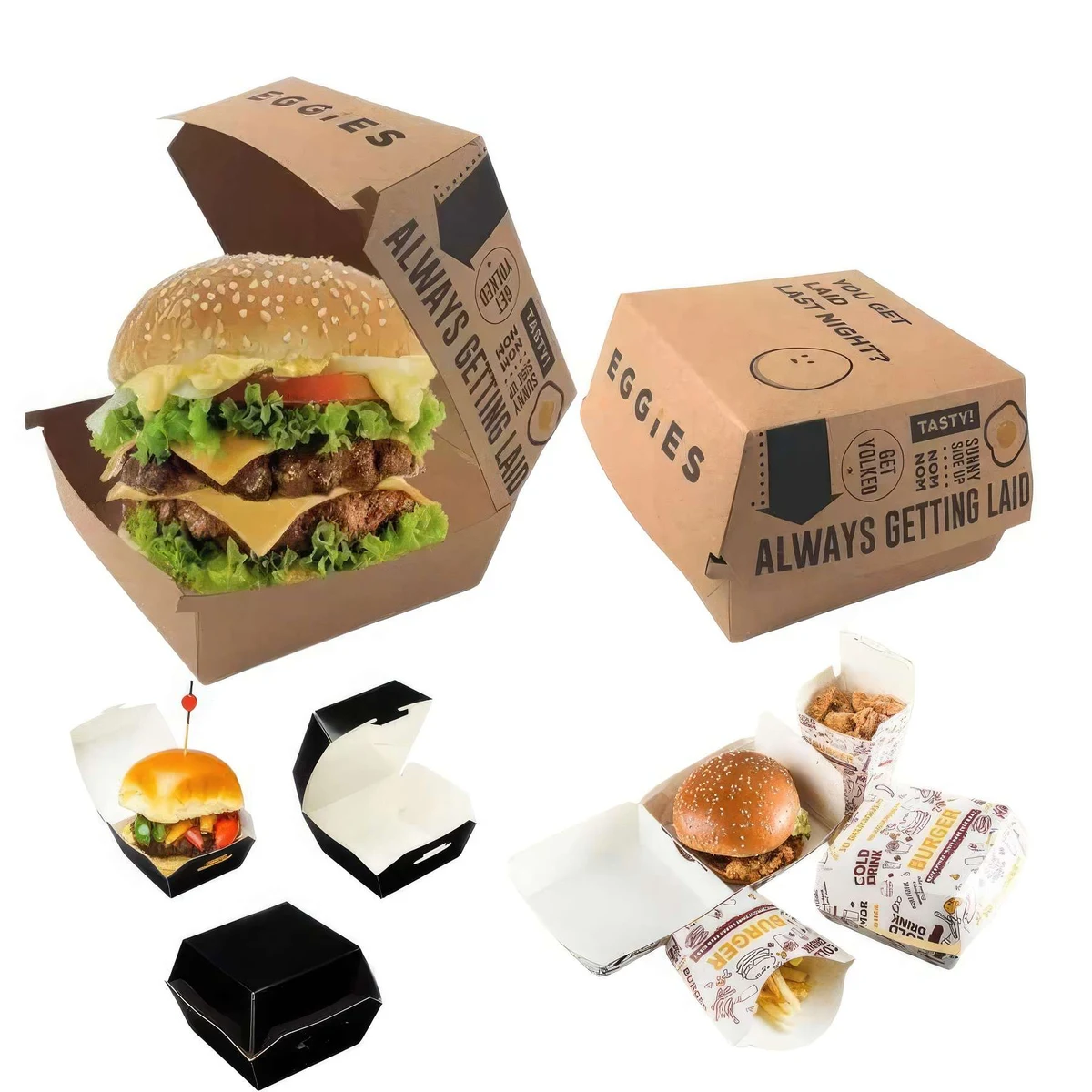 Custom Printed Disposable Burger Paper Box 1