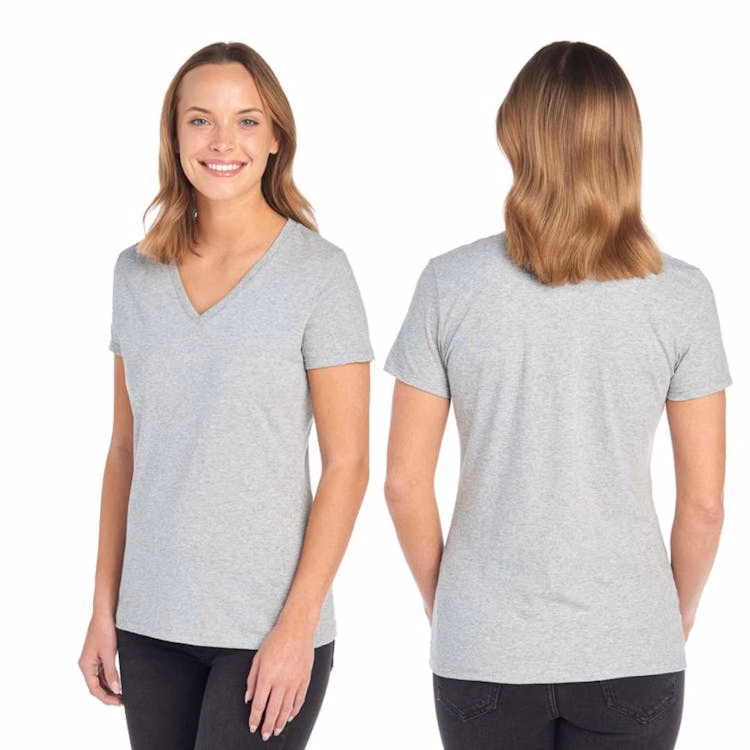 Ladies Cotton V-Neck T-Shirts - Size Small Assorted Colors