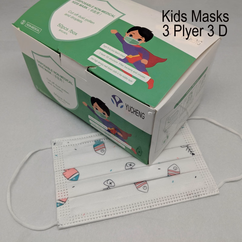 Children 3 Layer 3 DFace Mask (50 pcs Pack)
