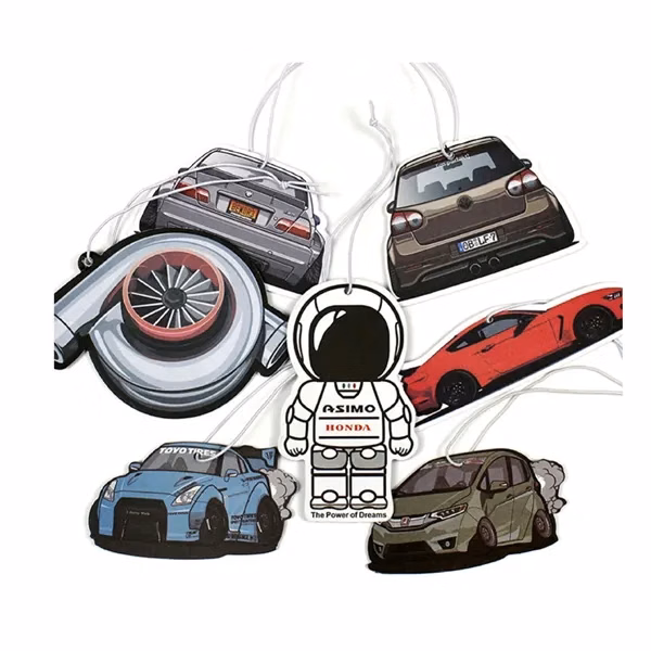 Custom Shaped Air Freshener with Full Color Imprint — Automobile & Home Scent Giveaway
