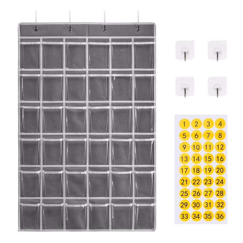 36 Clear Pockets Classroom Pocket Chart for Cell Phones