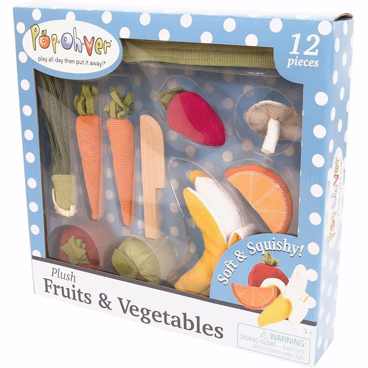 Plush Food Fruits and Veggies - 12 Pieces