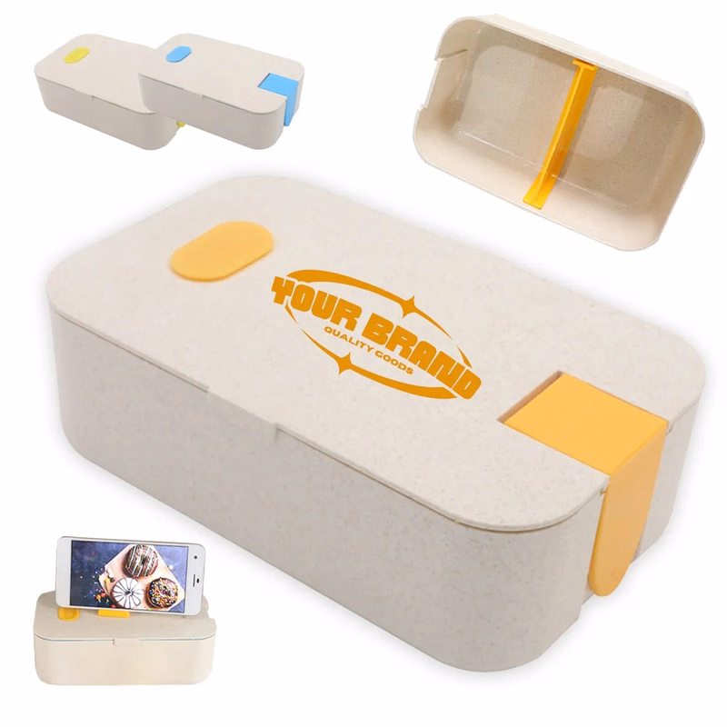 Wheat Straw Lunch Set With Phone Holder