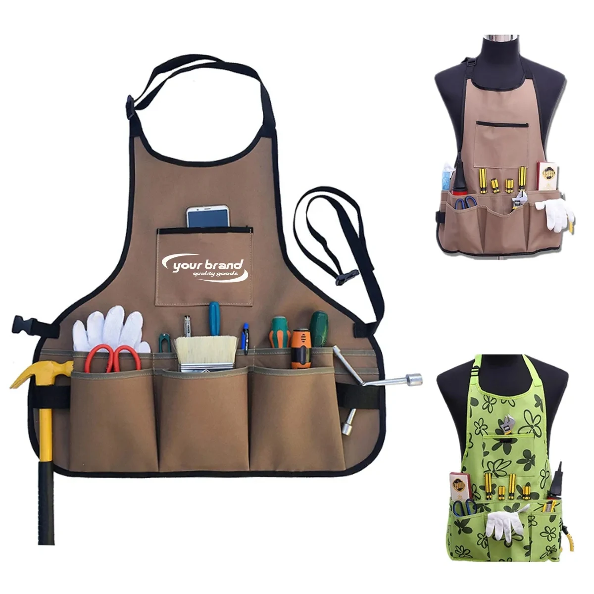 Oxford Cloth Work Apron With Tool Pockets 1