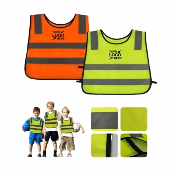 Custom Reflective Visibility Vest 17 inch — Children's Safety Uniform Wear