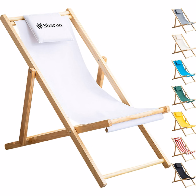 Portable Folding Solid Wood Outdoor Beach Chair