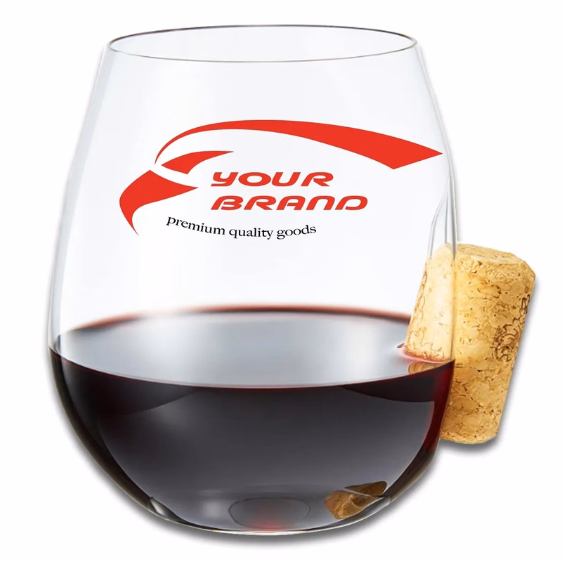 4 Pcs Classic Elegant Transparent Corked Stemless Wine Glass
