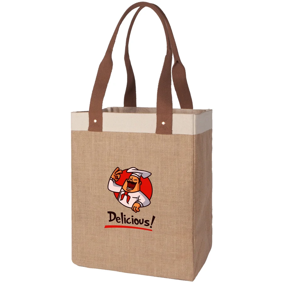 Eco Tote Luxe Jute Bag, custom tote bag with logo imprint 1