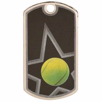 Tennis Star Metal Dog Tag