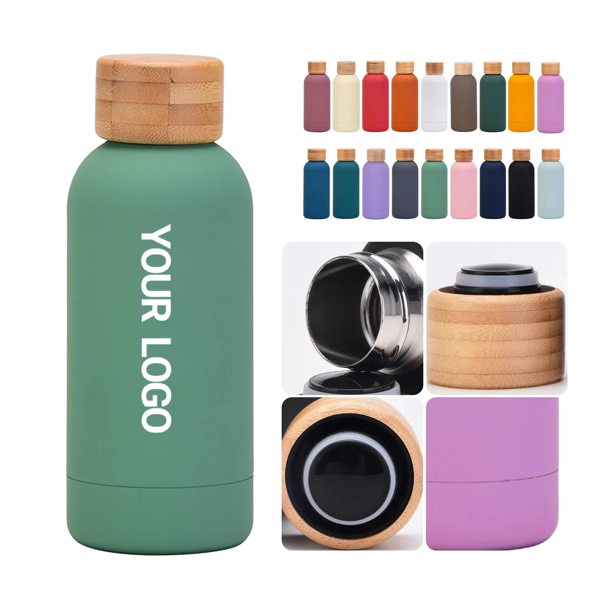 12 oz Stainless Steel Tumbler with Bamboo Lid 1