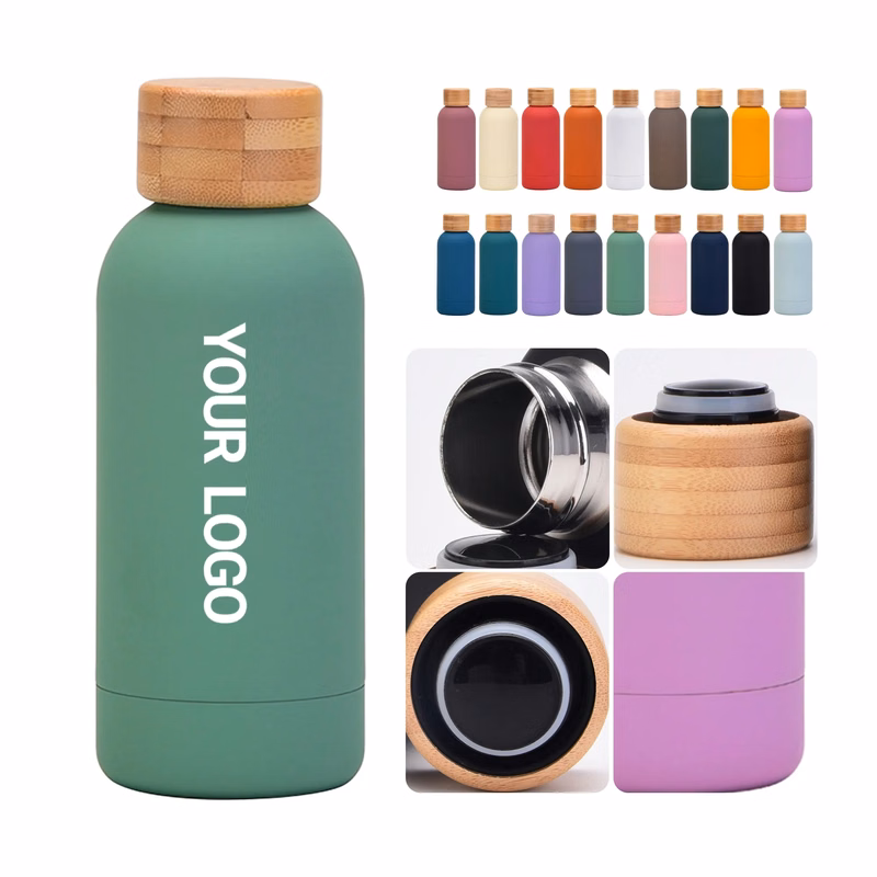 12 oz Stainless Steel Travel Tumbler with Bamboo Lid