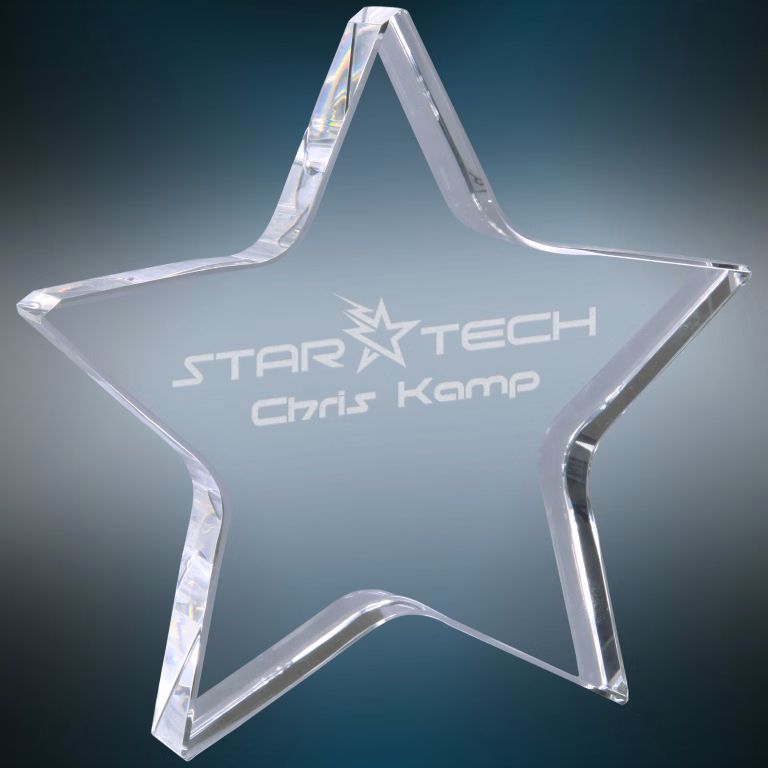 5" x 5" Crystal Star Award