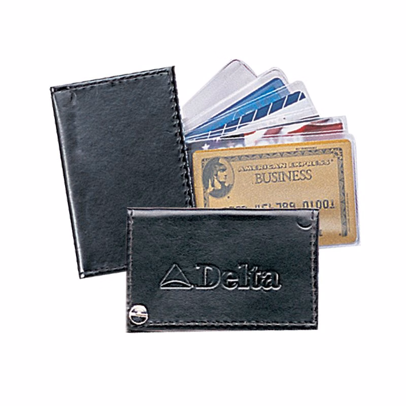 Atlantis Leather Fan-Out Card/ Photo Case (Black)