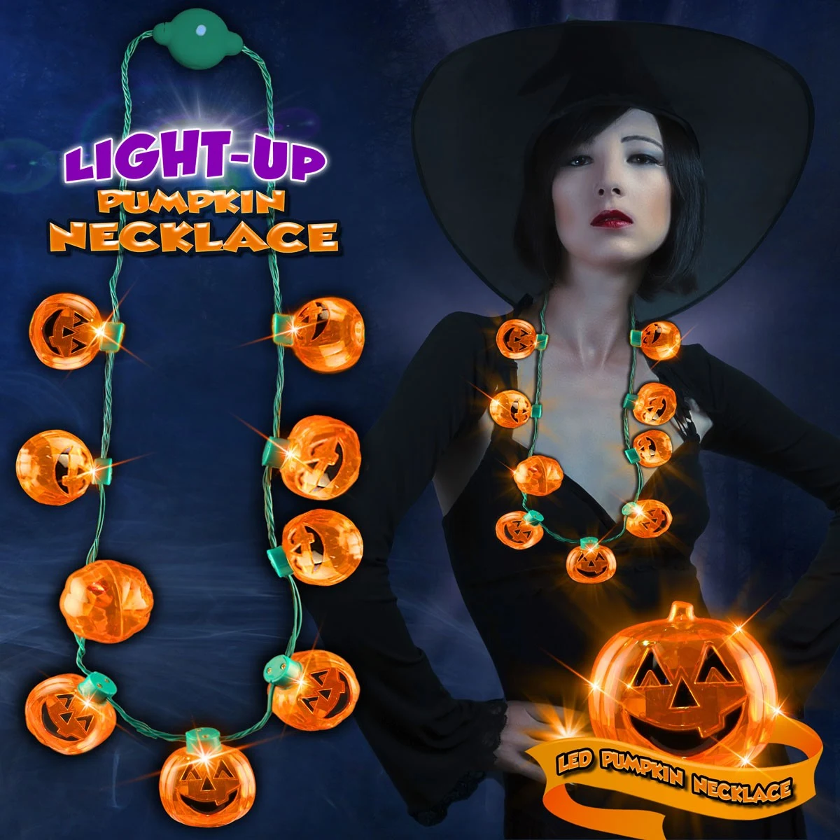 Pumpkin LED Necklace 1