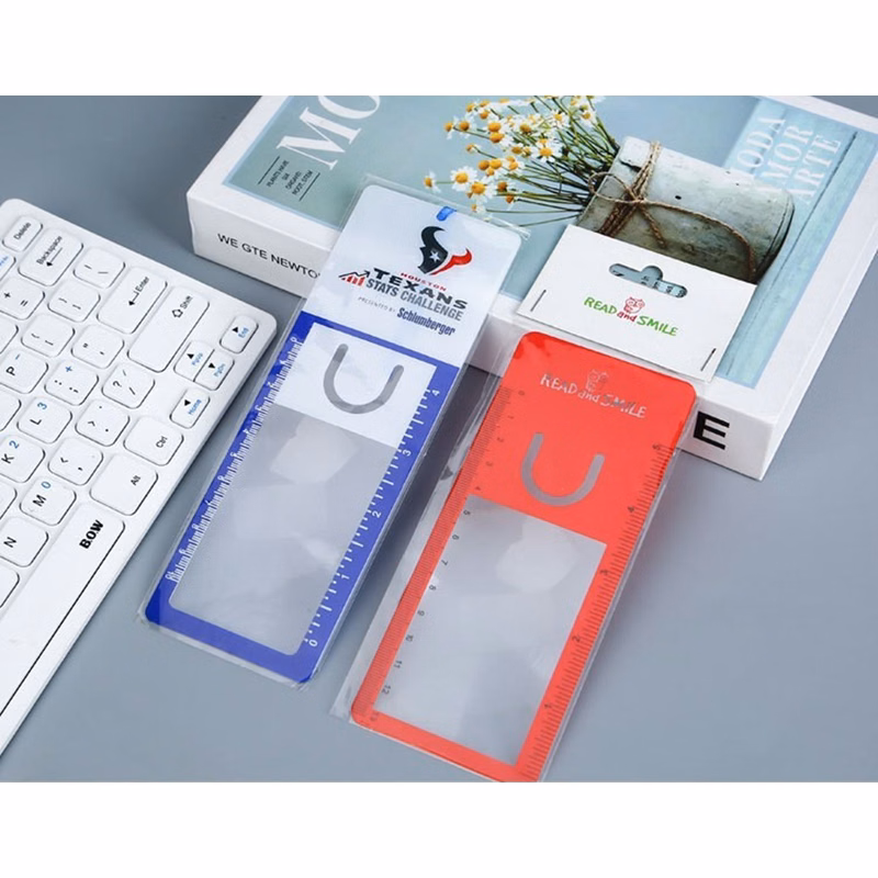 PVC Bookmarker Magnifier With Clip And Ruler