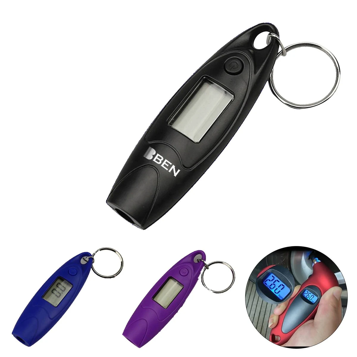 Mini High-Precision Digital Tire Pressure Gauge Keychain 1