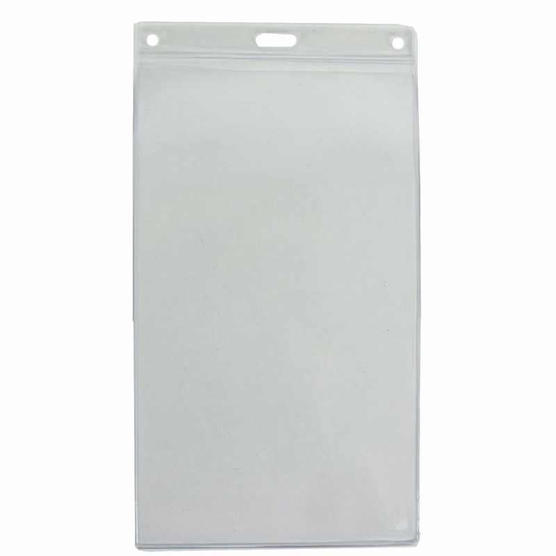 4" W x 7" H inch Large Credential Printed Badge Holder - Clear Vinyl