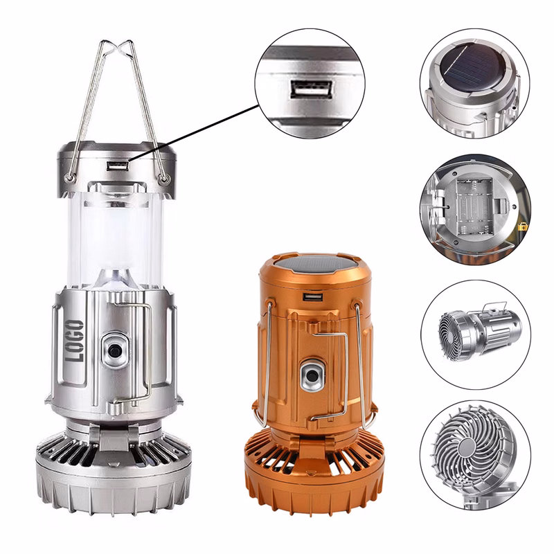 Solar Camping Lantern with Fan