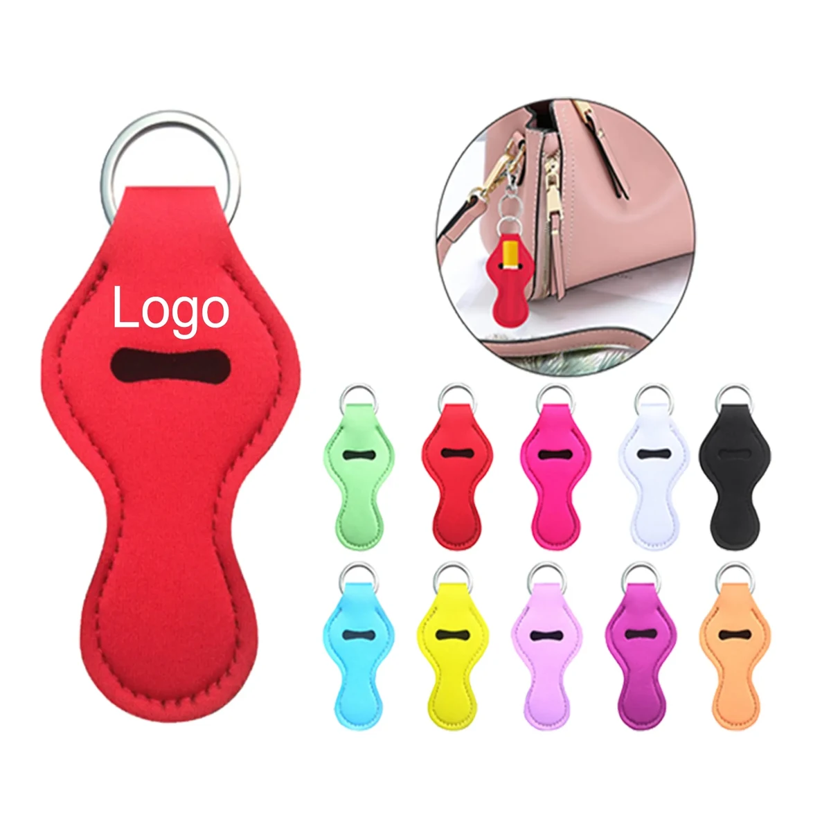 Neoprene Lipstick Holder Keychain 1
