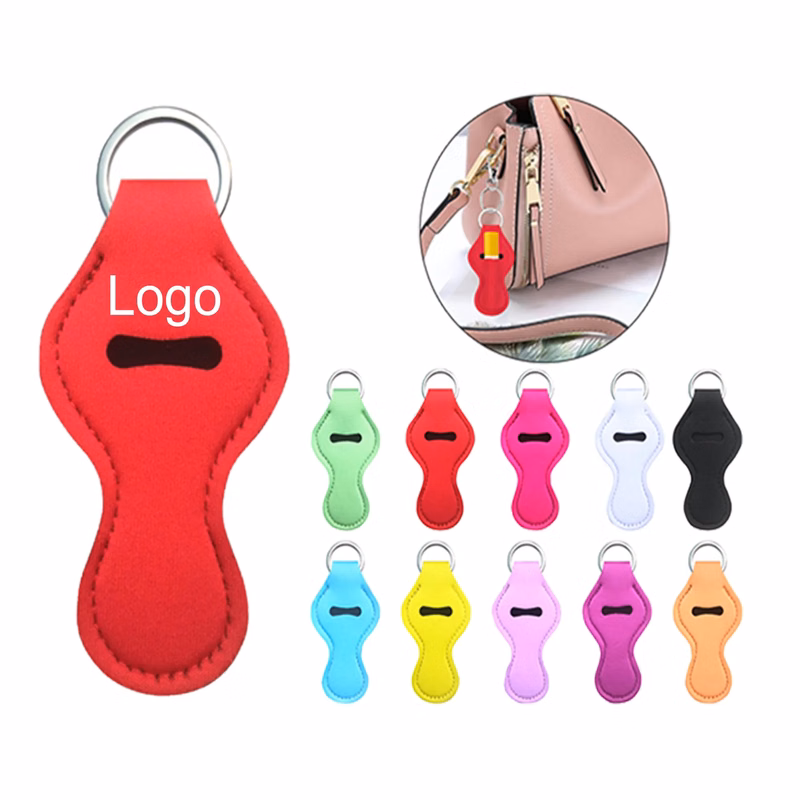 Neoprene Lipstick Holder Keychain