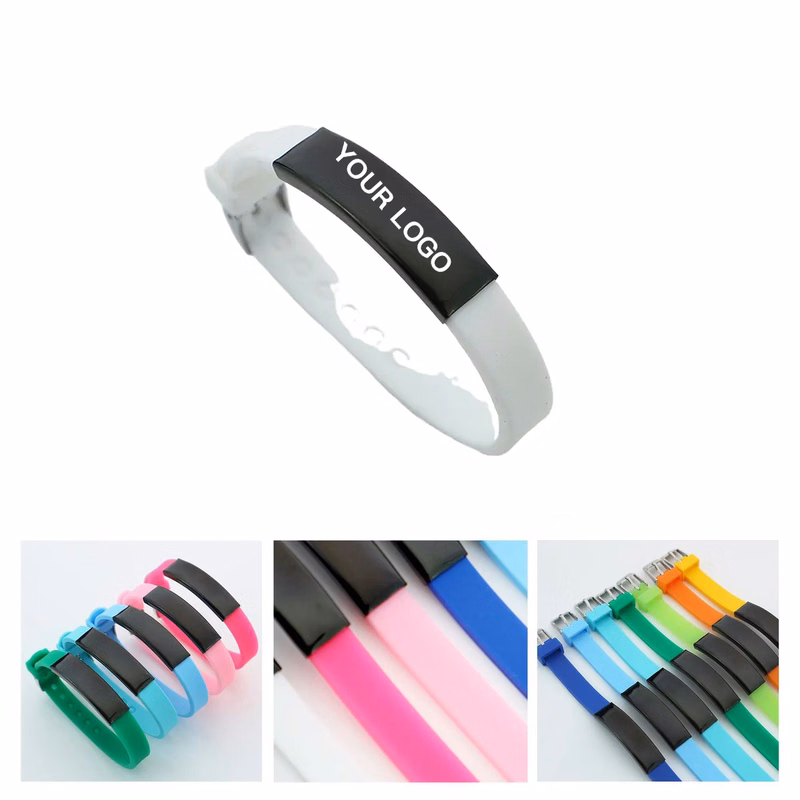 Silicone and Steel Bracelet with Secure Clasp
