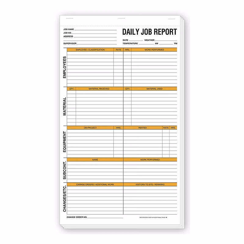Daily Job Report Forms