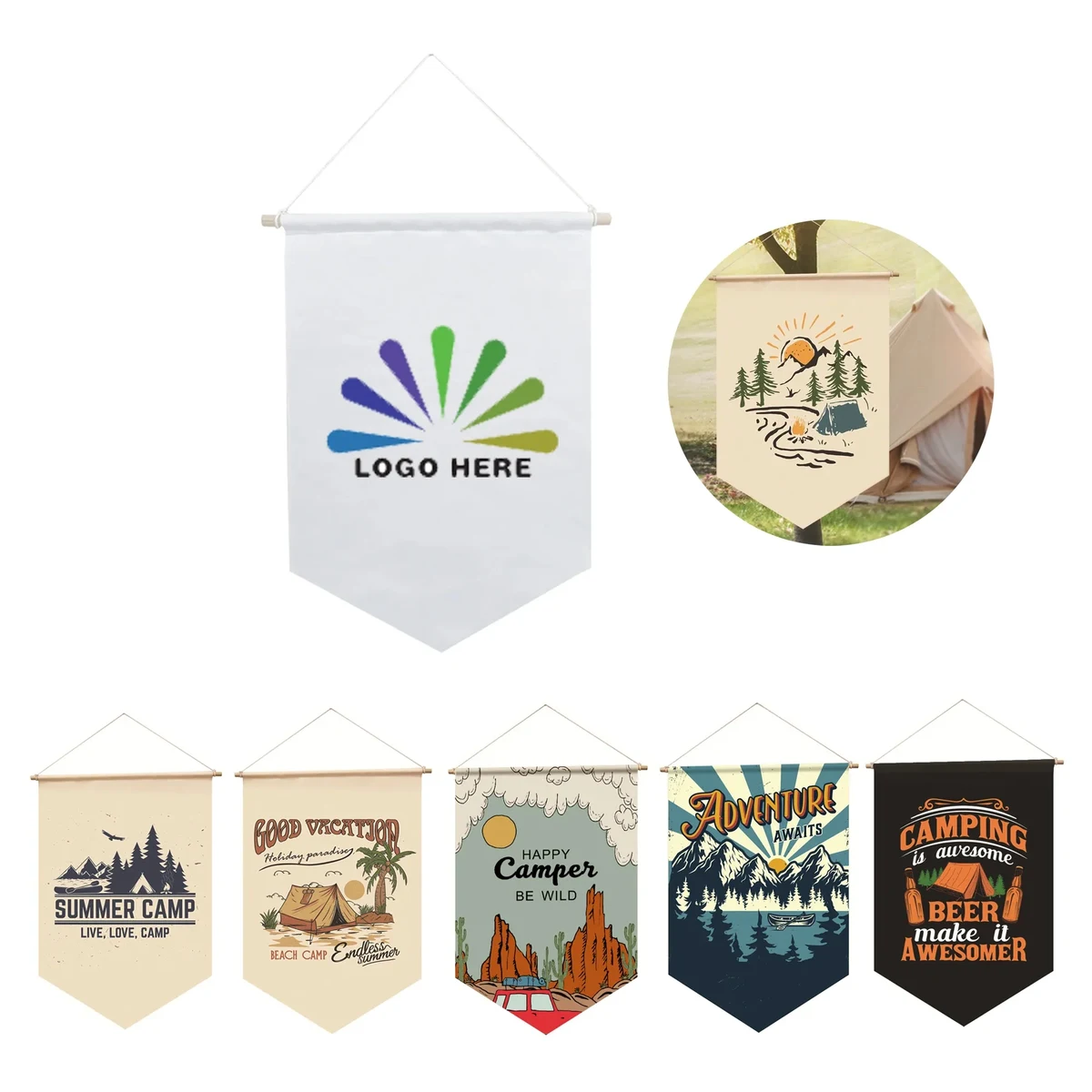 Hanging Oxford Cloth Camping Garden Flag MOQ20 1