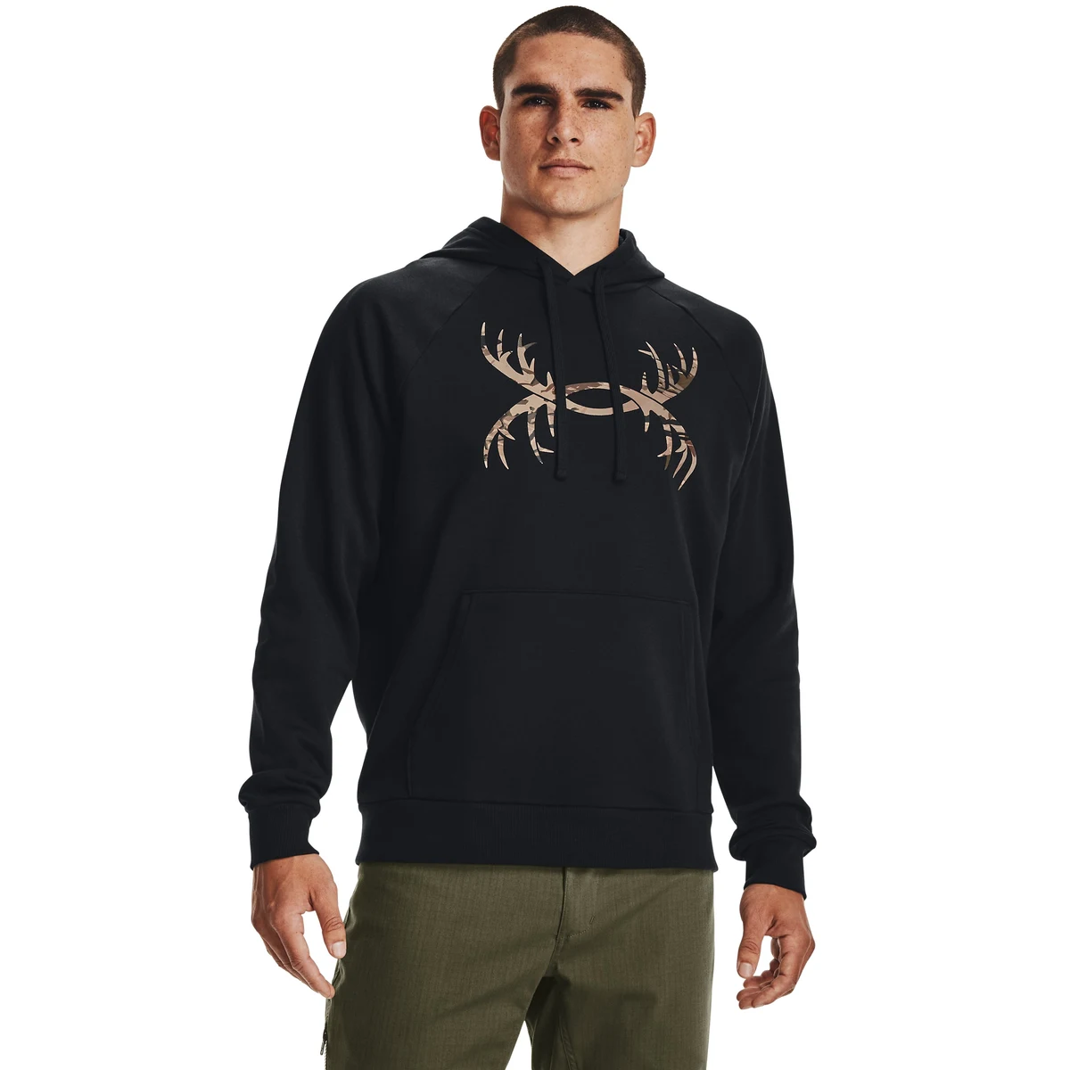 UA Rival Fleece Antler Men's Hoodie, custom hoodie or sweatshirt with logo imprint 1