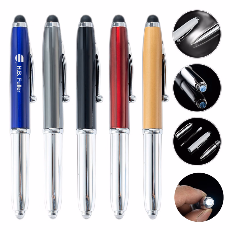 LED Light+Stylus+Pen - Laser Engraved