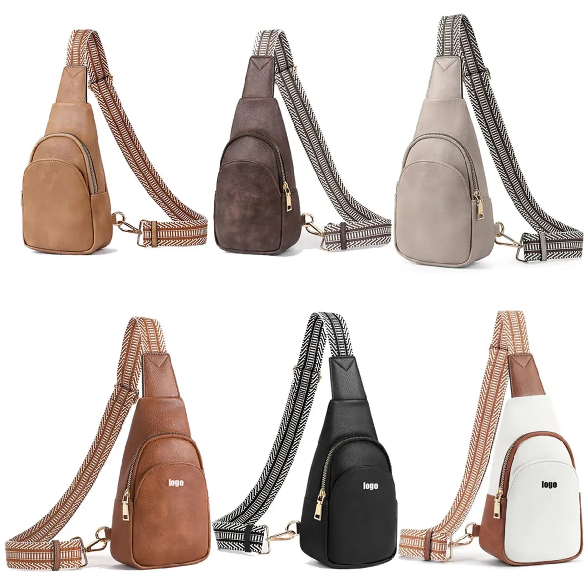 Small Leather Crossbody Fanny Packs Chest Sling Bag 1