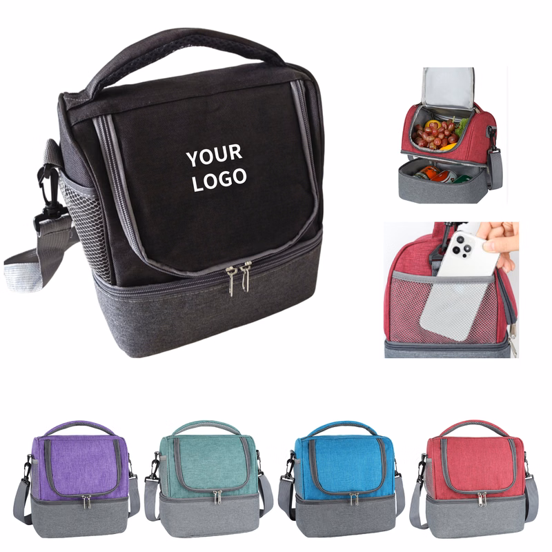 Double Layer Lunch Cooler Oxford Cloth With Peva Lining